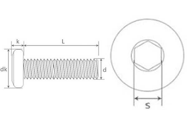 Винт с плоской головкой и внутренним шестигранником-xq1