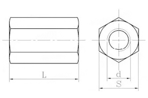 Гайка шестигранная удлинённая-xq1
