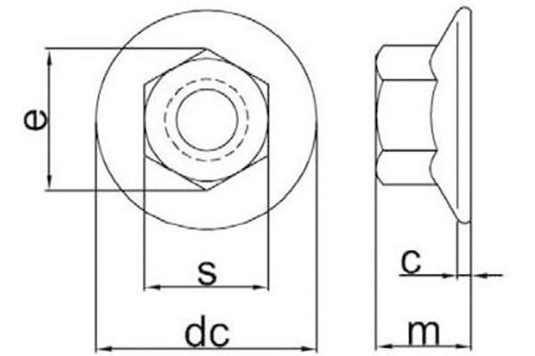 Гайка шестигранная фланцевая-xq1