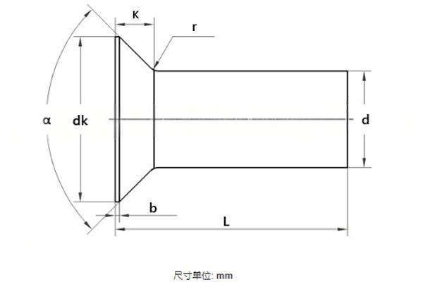 Заклёпка сплошная с потайной головкой-xq1