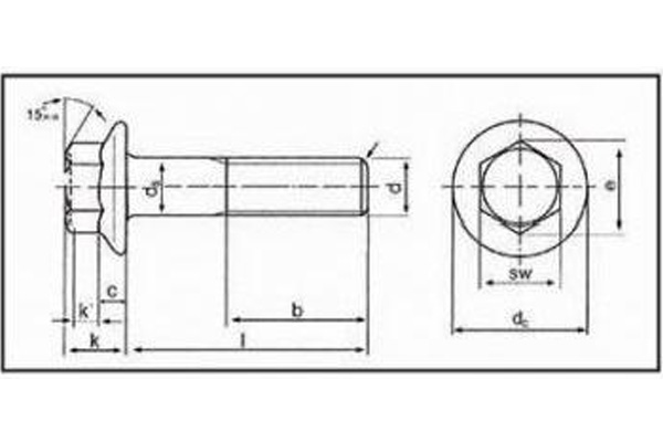 Шестигранный фланцевый болт-xq1
